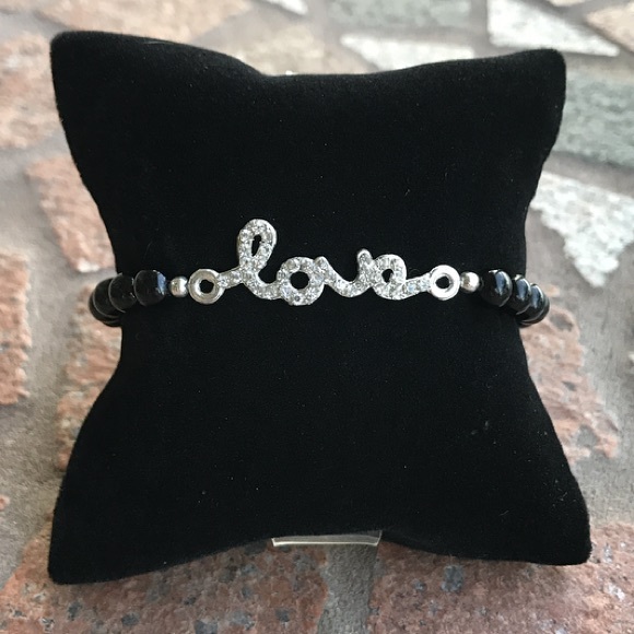 🔴SALE ! Genuine Onyx cz love valentine bracelet - Picture 6 of 11